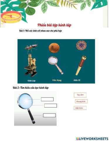 KHTN6 Kính lúp dụng cụ đo