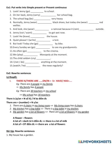 Simple present + Present continuous