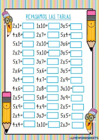 Repaso de multiplicaciones