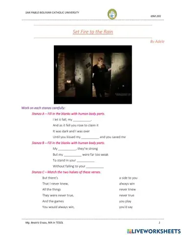 Song - I set fire to the rain by Adela