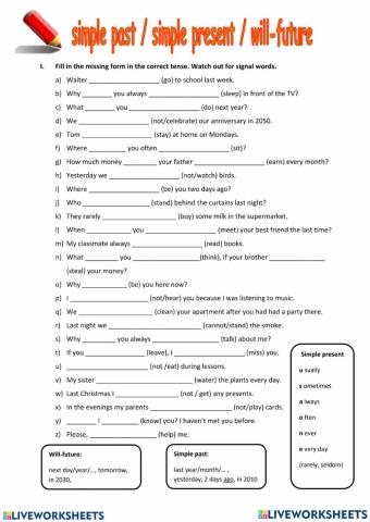 Review of simple tenses