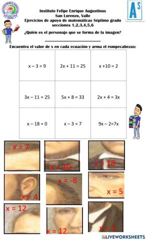 Ejercicios de apoyo de Matemáticas