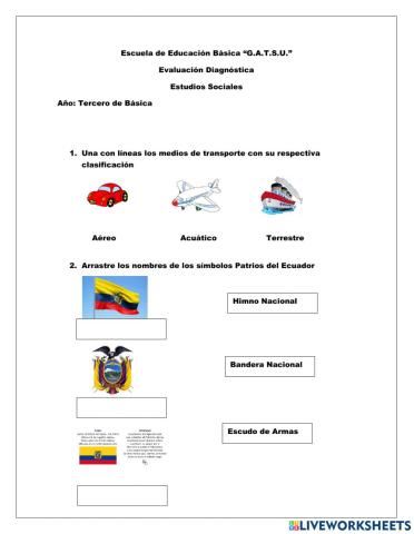 Evaluación diagnóstica sociales