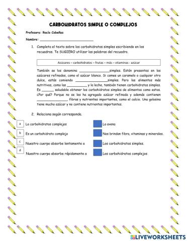 Carbohidratos simples y complejos