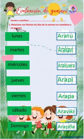 Los días de la semana en guaraní