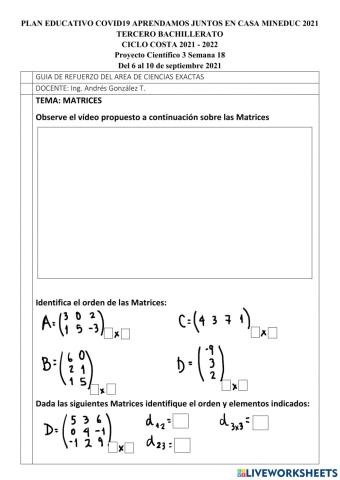 Introducción a las Matrices