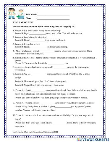 Will and be going to