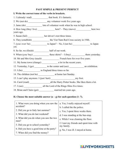 PAST SIMPLE - PRESENT PERFECT