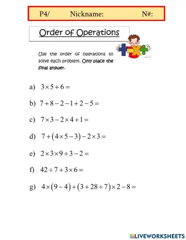 Order of operations