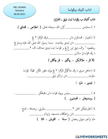 Adab Ketika berpuasa