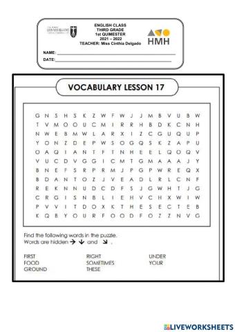 Vocabulary lesson 17