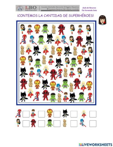 Encuentra la cantidad de superhéroes