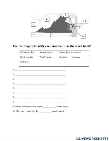 Virginia Studies VS2a Bordering States