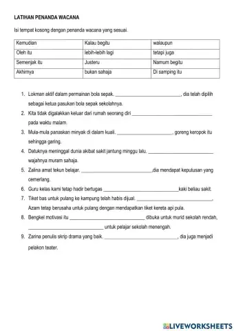 Latihan Penanda Wacana