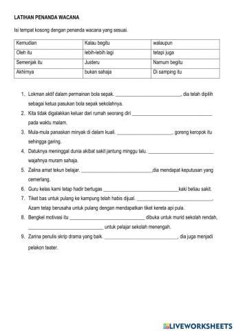 Latihan Penanda Wacana