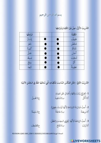 Revision vocabularies-lqad 2003