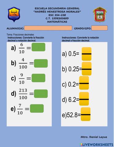 Fracciones decimales