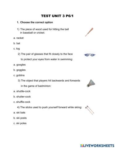 Test Sport Unit 3 P6-1