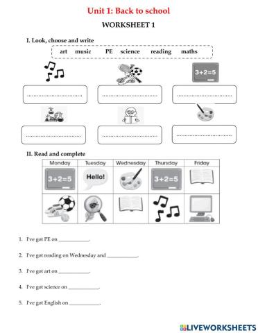 Look 2 - Unit 1 - WS 1