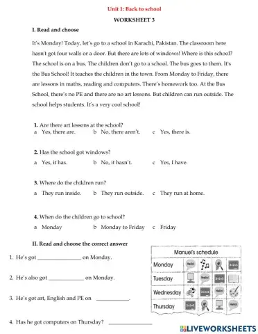 Look 2 - Unit 1 - WS 3