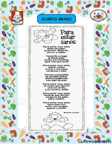 Poema Para estar sanos