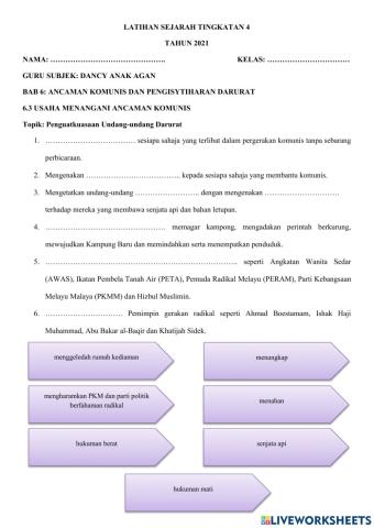 Sejarah t4 bab 6 ancaman komunis dan darurat