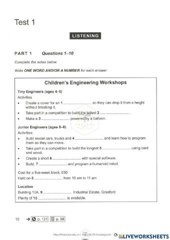 Cambridge 16- test 1-part 1