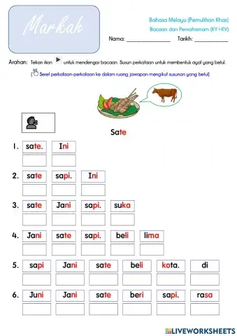 Perkataan KV+KV (Bacaan dan Pemahaman)