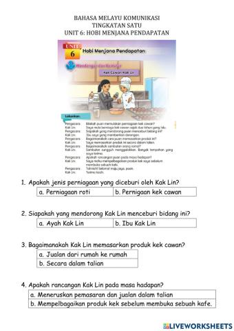 Unit 6: hobi menjana pendapatan