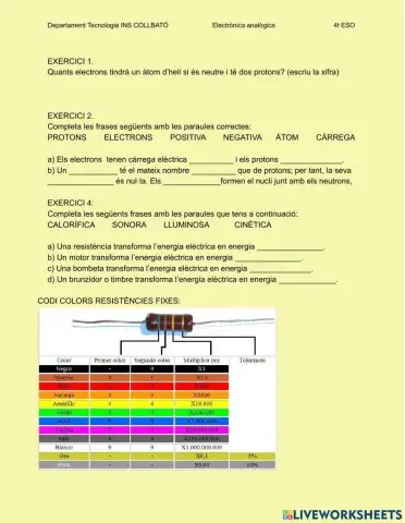 Fitxa 1 Electrònica analògica