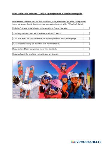 School Trip - True or False