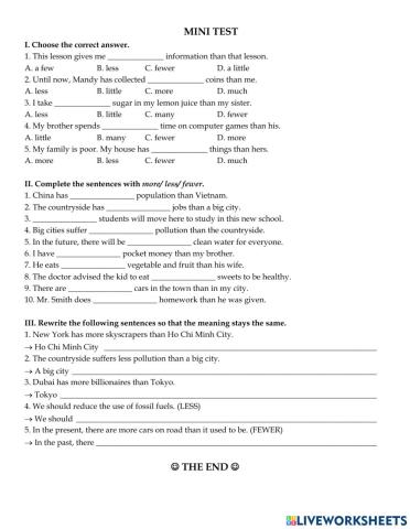 Extra class-Comparison
