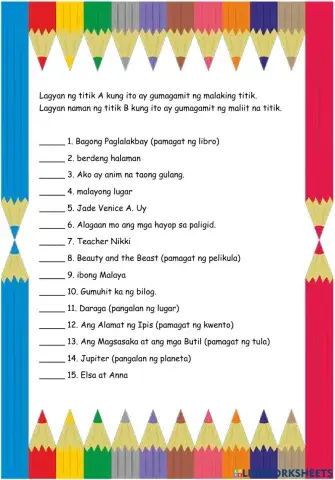 Gamit ng Malaking Titik