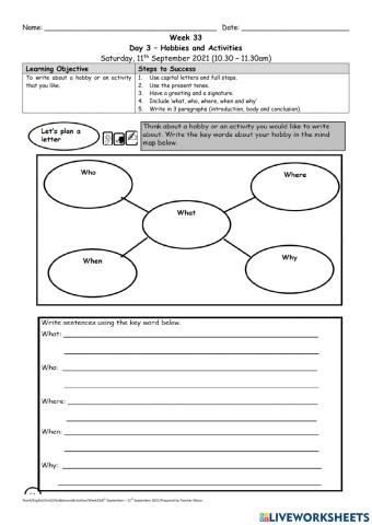 Hobbies and activities