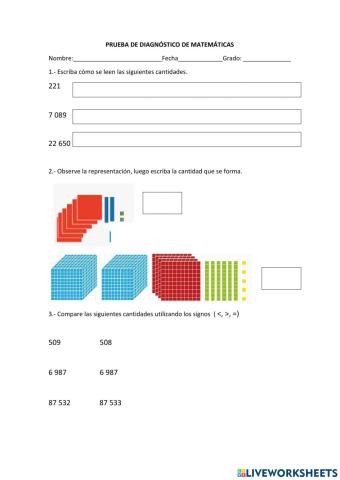 Diagnóstico matemáticas