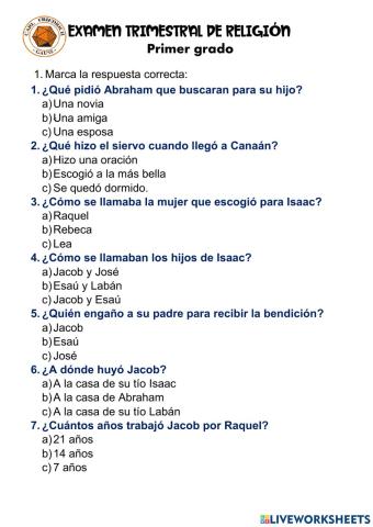 Examen de religión