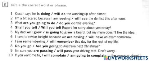 Destination B1- future form