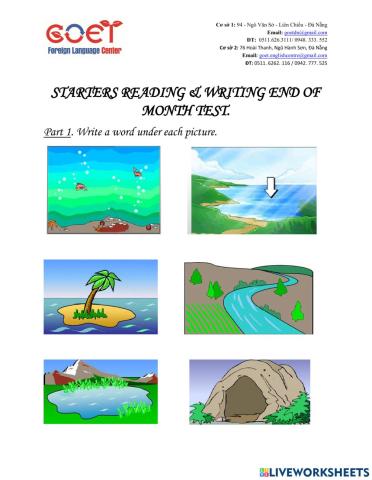 Starters end of month 4th test - Reading & writing