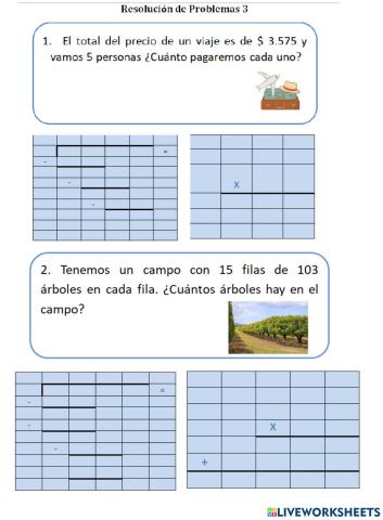 Multiplicación y división