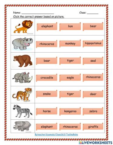 Unit:3 Animals in the zoo