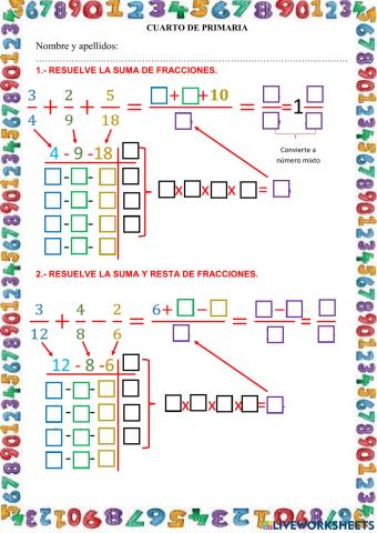 Operaciones con fracciones
