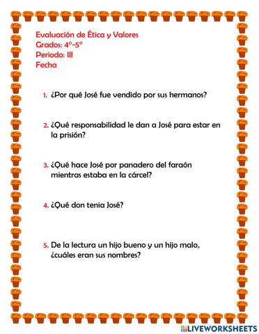 Evaluación de Religión