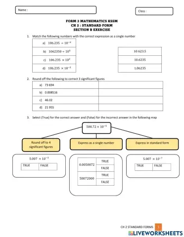 Form 3 Ch 2 Standard Form