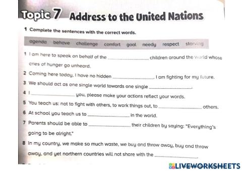 Address to the United Nation