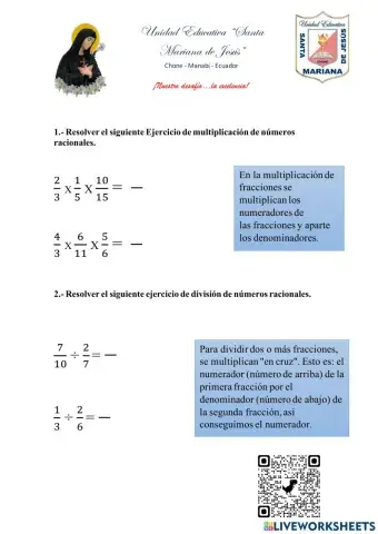 Multiplicación y división de fracciones