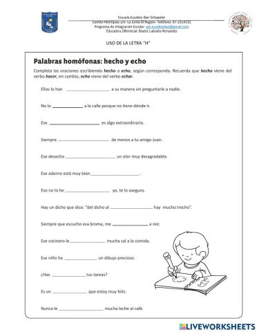 Uso de la letra H
