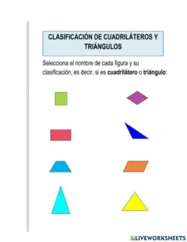 Clasificación  de triángulos y cuadriláteros