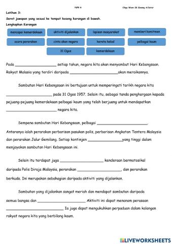 Latihan 3 : Penulisan Karangan Cerita