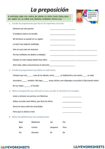 Uso correcto de las preposiciones