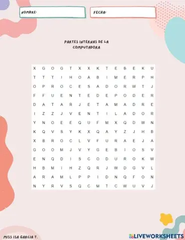 Partes internas de la computadora